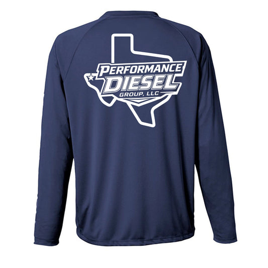 PDG | Long Sleeve Navy Blue HUK Sun Shirt UPF 50 - Performance Diesel Group