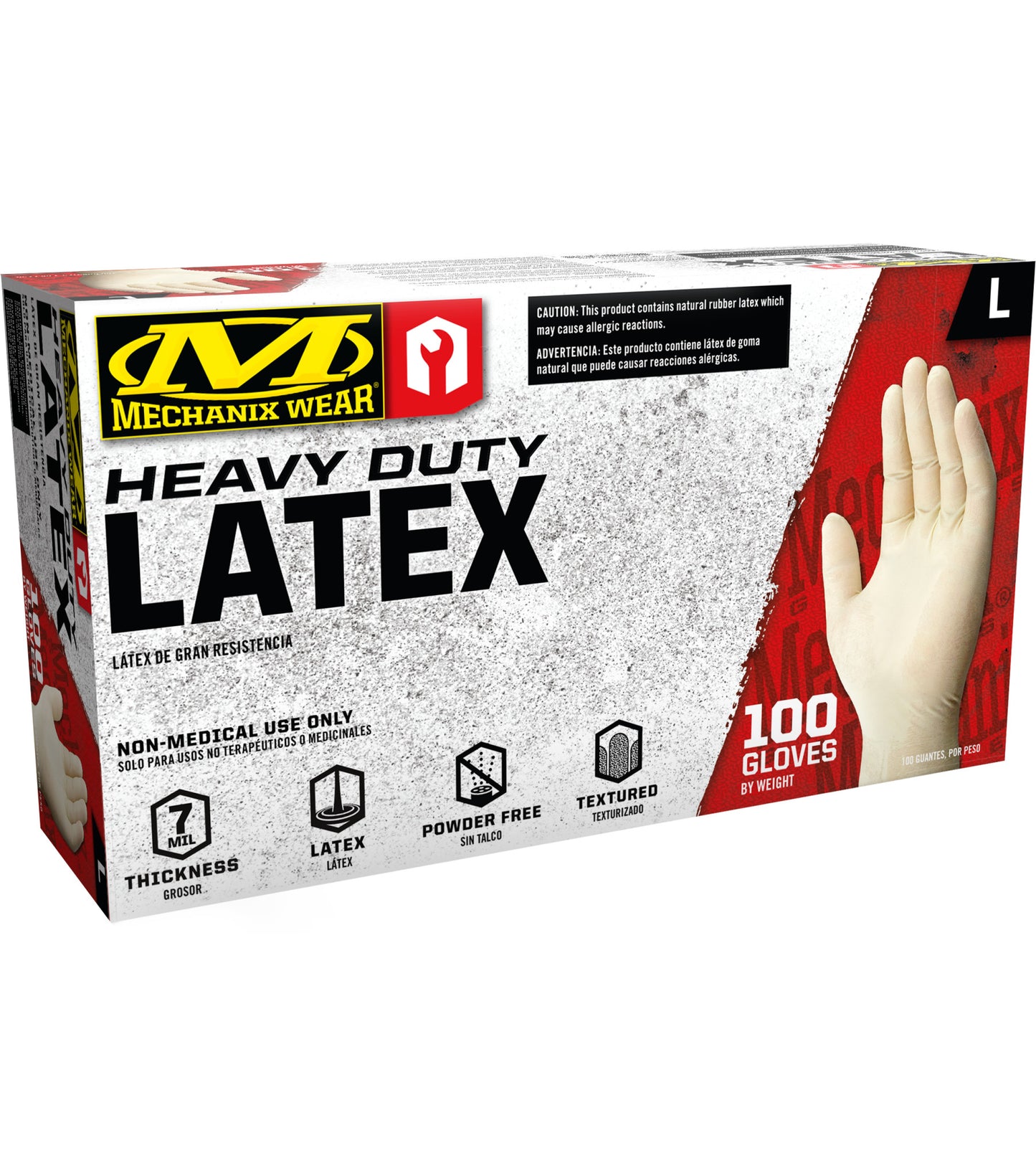 Mechanix Wear 7 mil heavy-duty latex gloves, 100-pack box for automotive, diesel, industrial, and shop use